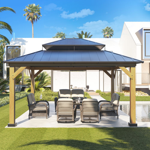 Joyside 13 Ft. W x 11 Ft. D Solid Wood Patio Gazebo & Reviews Wayfair